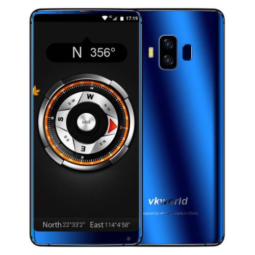 Smartphone Vkworld S8 Reconnaissance des visages Deux caméras arrière Haute performance Bleu+Montre intelligente