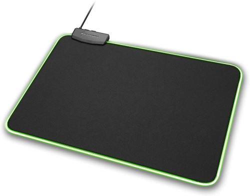 Sharkoon 1337 Tapis de Souris Souple Gaming RGB - Multiples Eclairages - Tissu anti-glisse et précis Gamer Noir