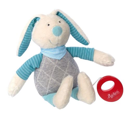 Sigikid Peluche Musicale - Lapin Turquoise Bleu