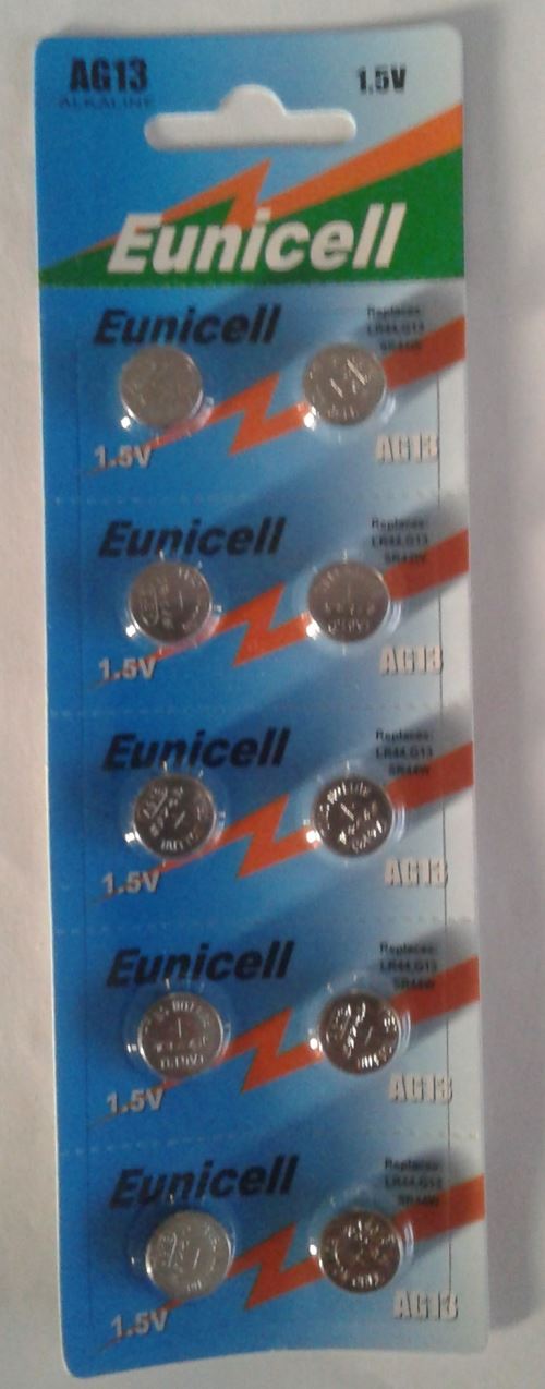 Lot de 10 piles AG13 EUNICELL