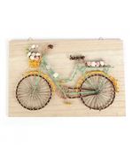 Kit Graine Créative tableau vélo  string art rectangle en bous 30 x 20 x 9 cm