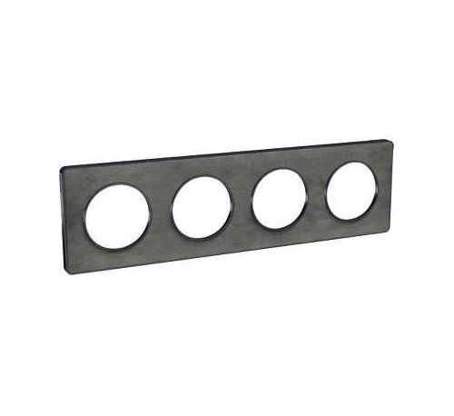 Plaque Odace Touch - Ardoise avec liseré anthracite - Quadruple horizontale et verticale