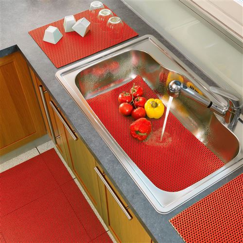 Tapis multiusage confectionne 43 x 32 cm softy uni tubulo Rouge