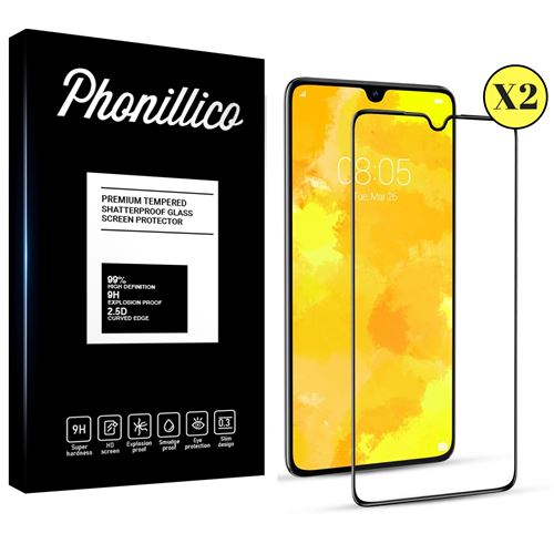 Verre Trempe pour Huawei P30 [Pack 2] Film Transparent Bord Noir Vitre Protection Ecran Phonillico®