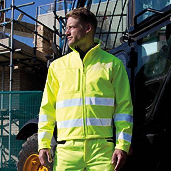 Result Core Veste softshell haute visibilite Homme L Jaune fluo UTRW3209 Vestes de sport Achat prix fnac