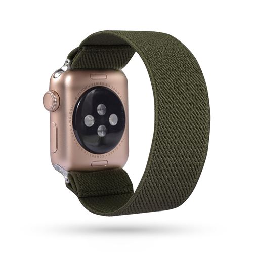 Bracelet en nylon impression couleur unie vert armé pour votre Apple Watch Series 5/4 44mm/3/2/1 42mm