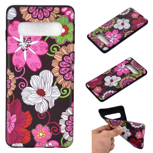 Coque en TPU logiciel d'impression de patrons belles fleurs pour votre Samsung Galaxy S10