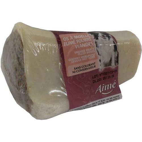 AIME Os a moelle fume fourre a la viande - Friandise a macher 100% naturelle - Pour chien