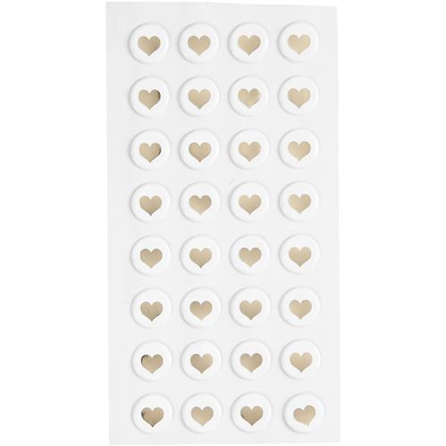 Happy Moments autocollants coeurs or 14 x 2 mm 32 pièces