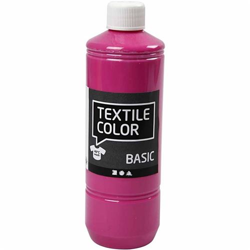 Creotime peinture textile Basic 500ml rose