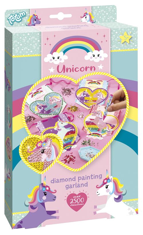 Totum ensemble artisanal UnicornGarland Diamond Painting 4-piece