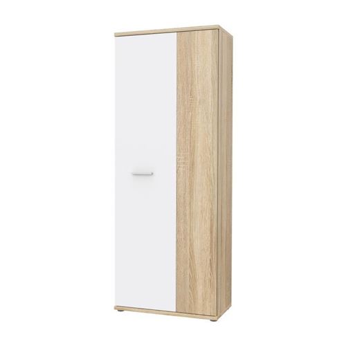 Armoire a chaussures style contemporain décor chene sonoma et blanc mat - L 69 cm