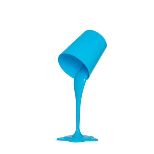 HOMEMANIA Lampe de Bureau Fantasy - pour Table, Bureau, Table de Nuit - Bleu Clair 13 x 13 x 38 cm, 1 x E27, 24W