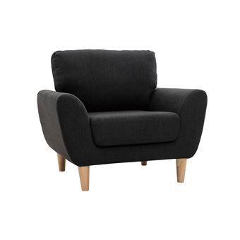 Fauteuil Scandinave Tissu Gris Anthracite Alice Achat