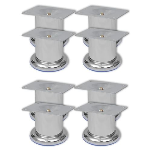 Pieds ronds de canapé 8 pcs Chrome 60 mm