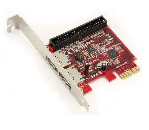 Carte contrôleur PCIe eSATA 3.0 (2 PORTS) et IDE - RAID 0, 1 - Chipset Marvell 88SE9128-NAA2
