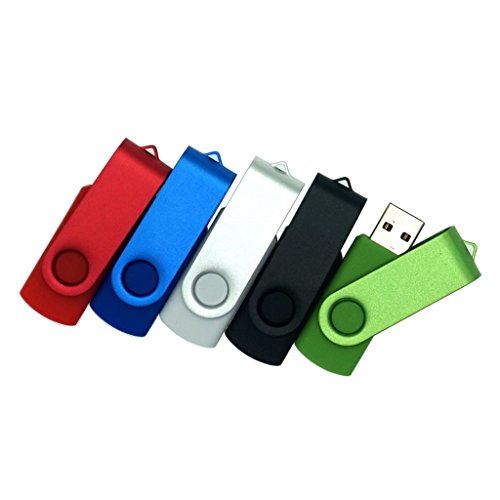 LUCKCRAZY 128MB (pas 128GB) Clé USB Rotation Disque USB 2.0 Mémoire Flash Swivel Memory Pendrive 5PCS/Set 128MB (pas 128GB) Coloré