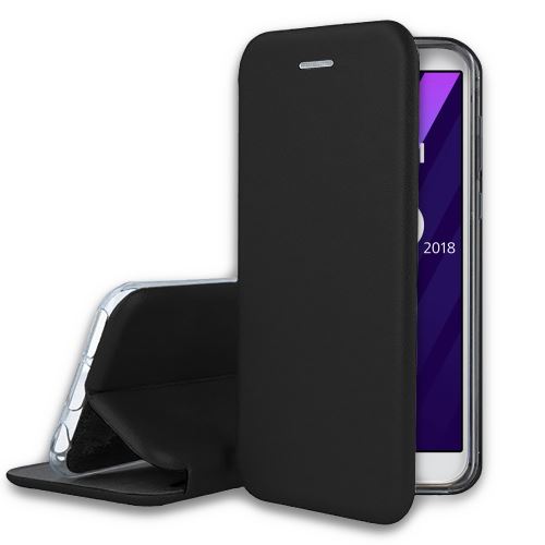 iBroz Folio - Flip cover voor mobiele telefoon - leer - zwart - voor Huawei Y6