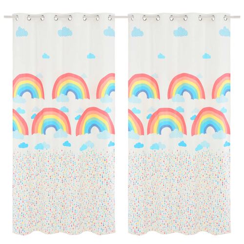 vidaXL Kindergordijnen verduisterend 140x240 cm regenboog 2 st
