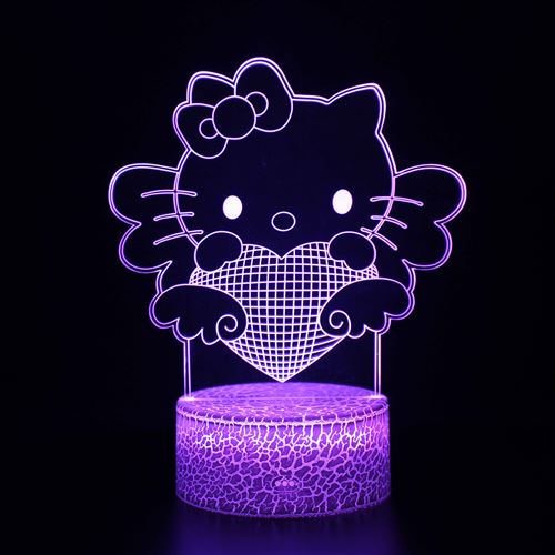 Lampe 3D Tactile Veilleuses Enfant 7 Couleurs avec Telecommande - Hello Kitty #944