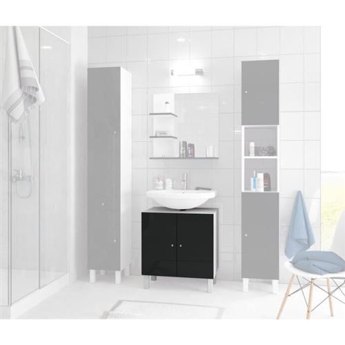 CORAIL Meuble sous-lavabo L 60 cm - Noir laque