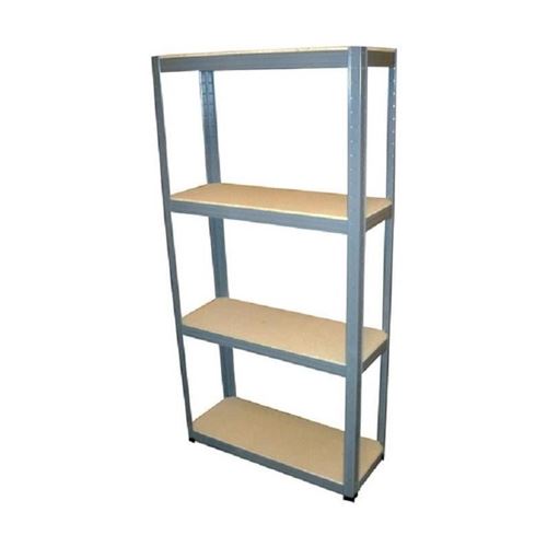 sodiac étagere bois-acier 4 tablettes - acier laqué - charge : 60 kg - 150 x 73 x 27 cm