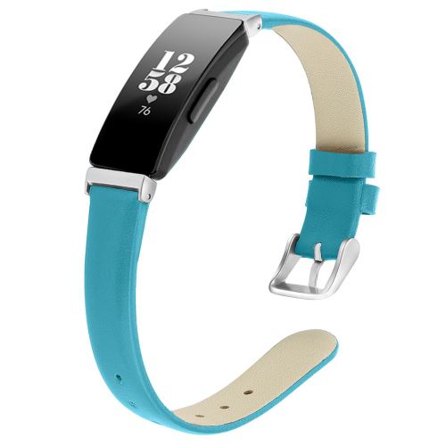 Bracelet de montre Compatible avec Fitbit Inspire/Inspire HR, Cuir - Bleu