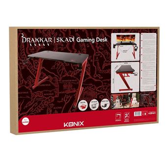 Bureau Gaming Konix SKADI Noir et rouge