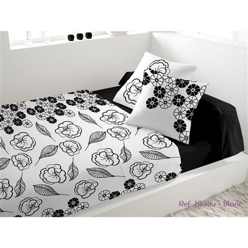 Linge de lit - Parure de lit 5 pièces Xiuxiu Blanc - 240 x 300 - Percale Soleil d'ocre - Design