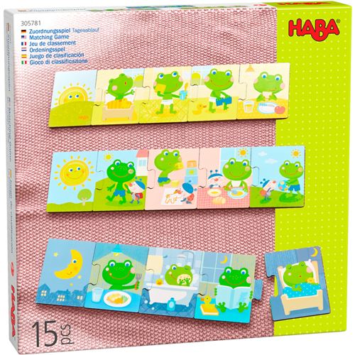 Haba jeu de pose Routine quotidienne 20 x 20 cm bois 15 pièces