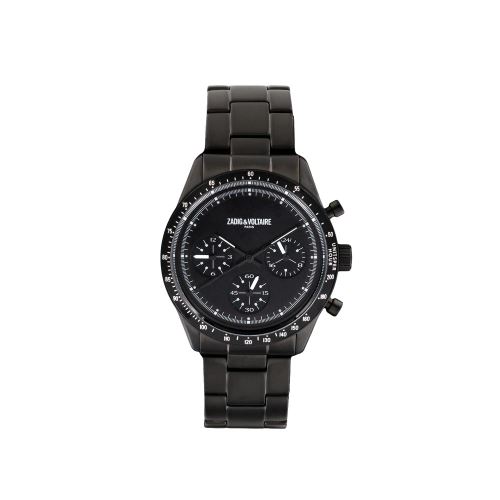 Montre Mixte Zadig & Voltaire à Quartz Cadran Noir 36mm Et Bracelet Noir En Acier ZVM301