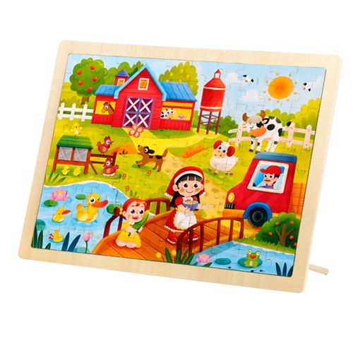 GENERIQUE Puzzle pour enfants Animaux ferme assembl&eacute; de bureau 100 pi&egrave;ces jouets - Multicolore 