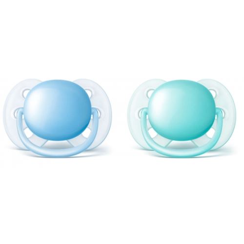 2 sucettes ultra douce 6 -18 mois garçon - philips avent