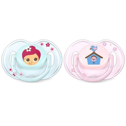 Lot de 2 sucettes silicone fée / niche 0-6 mois - philips avent