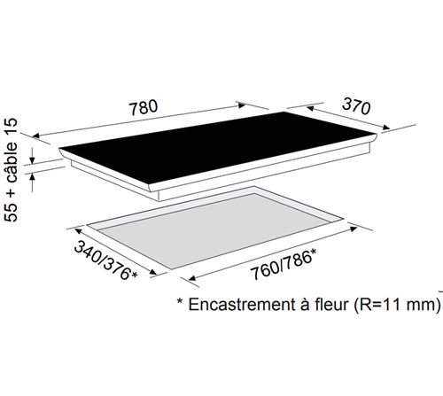 Airlux induction plaque-cuisson gaz 3 4 5 feux table induction