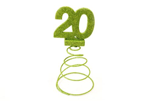Lot de 10 Centres de table pour anniversaire 20 ans - menthe pailletée