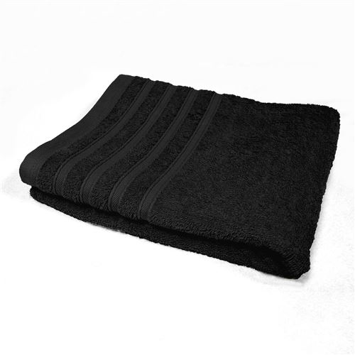 Serviette de toilette 50 x 90 cm eponge unie vitamine Noir