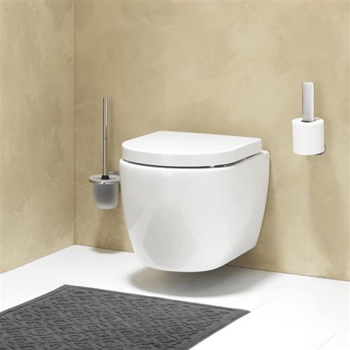 Tiger - Memphis Sedile Per Wc, Acciaio Inox, Duroplast, Bianco, 36 X 5,5 X 45 Cm