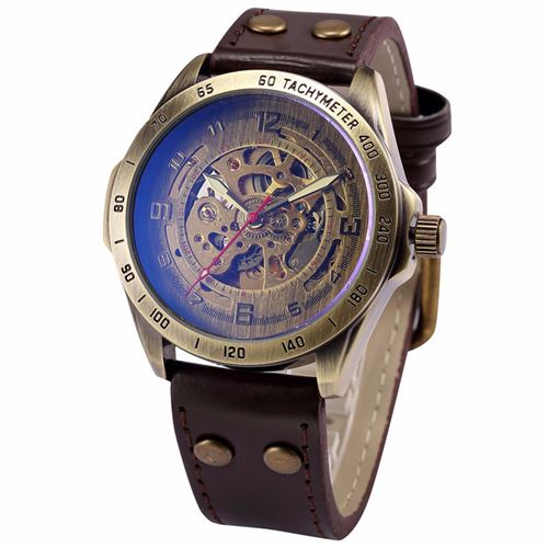 Acheter Hommes Montre Mécanique Automatique De Montre Squelette À Remontage Automatique Hommes Montres Rétro En Cuir Steampunk Transparent Montre Acheter Hommes Montre Mécanique Automatique De Montre Squelette À Remontage Automatique Hommes Montres Rétro En Cuir Steampunk Transparent Montre