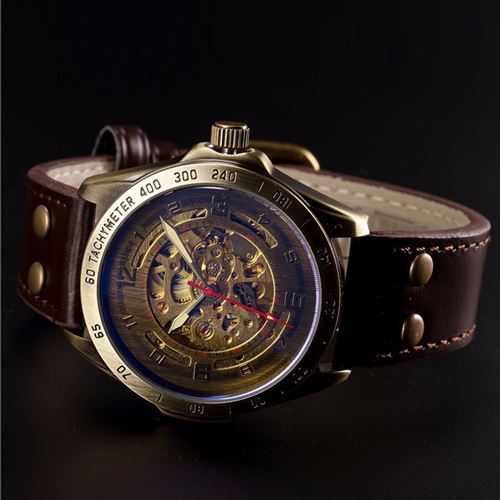 Acheter Hommes Montre Mécanique Automatique De Montre Squelette À Remontage Automatique Hommes Montres Rétro En Cuir Steampunk Transparent Montre Acheter Hommes Montre Mécanique Automatique De Montre Squelette À Remontage Automatique Hommes Montres Rétro En Cuir Steampunk Transparent Montre