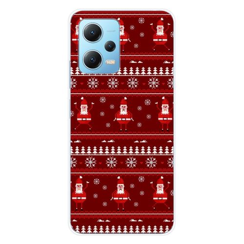 Coque en silicone imprimée compatible Xiaomi Redmi Note 12 5G Poco X5 NO Pull de Noël Santa