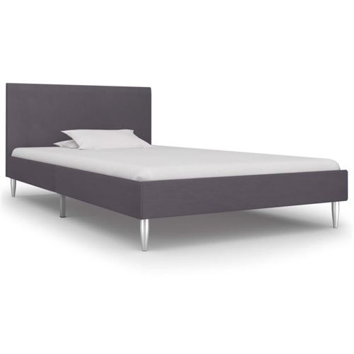 Cadre de lit Gris Tissu 90 x 200 cm