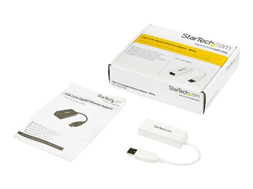 Startech Réseau adaptateur USB 3.0 vers Gigabit Ethernet - NIC USB vers RJ45 pour réseau 10/100/1000 - Adaptateur réseau - USB 3.0 - Gigabit Ethernet - blanc