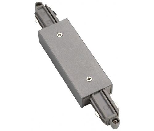 Connecteur droit pour rail 1 allumage 230v, gris argent, avec alimenta
