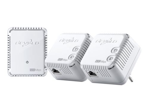 devolo dLAN 500 WiFi - Netwerkset - bridge - HomePlug AV (HPAV) - 802.11b/g/n - 2,4 GHz - aansluitbaar aan muur (pak van 2)