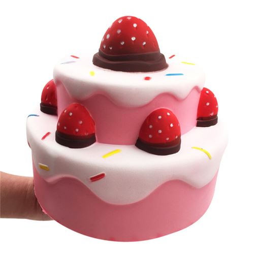 Squishies Kawaii super gâteau aux fraises hausse lente crème parfumée Stress Relief
