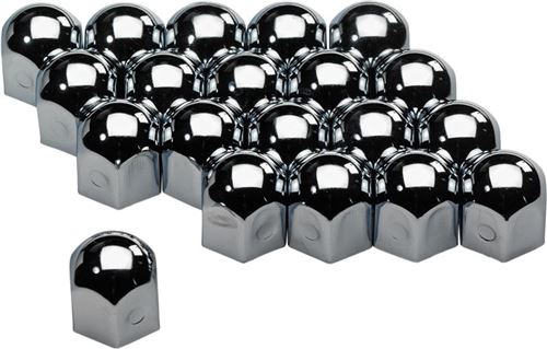 AutoStyle bouchons d'écrou de roue 17 mm acier chromé 20 pièces