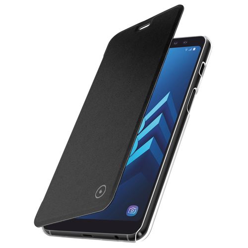 Housse Galaxy A8 Plus Etui Clapet Portefeuille Coque Crystal Muvit Noir