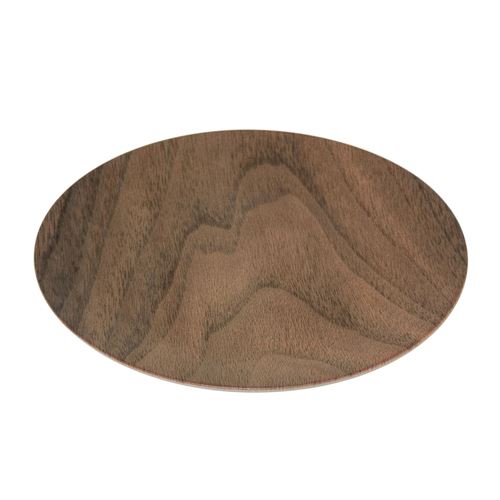 Assiette plate design bois Mood - Diam. 26 cm - Marron