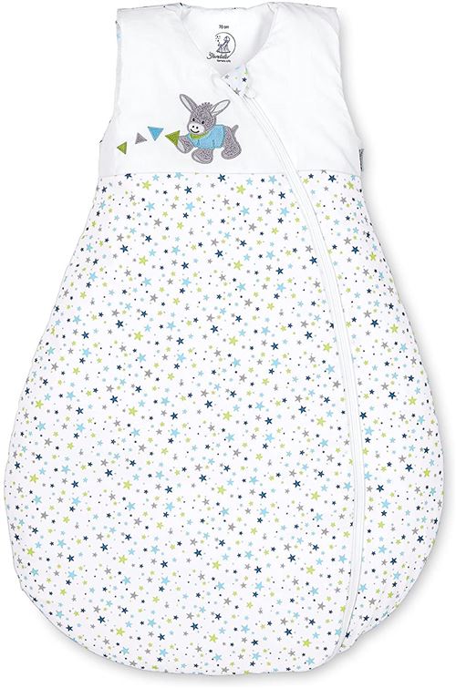 Sterntaler Gigoteuse pour Bébé, Toute l'année, Thermorégulation, Fermeture à Glissière, Taille: 90, Erik, Blanc/Turquoise/Vert